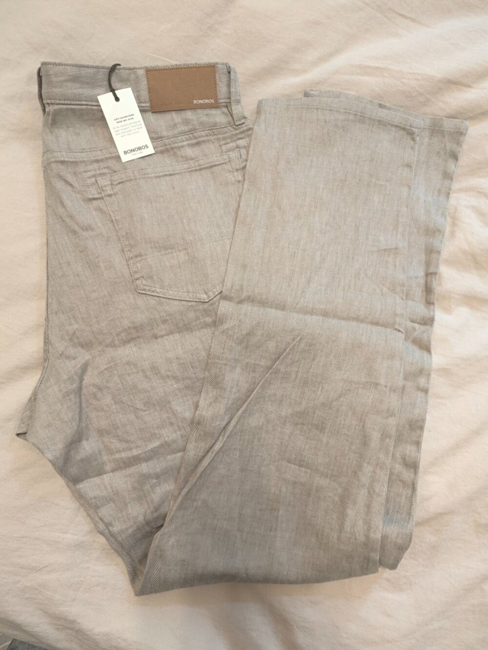 Khaki Twill BONOBOS Coastal Linen 5-Pocket Pants NWT (Mens 34/34) - Picture 3 of 4